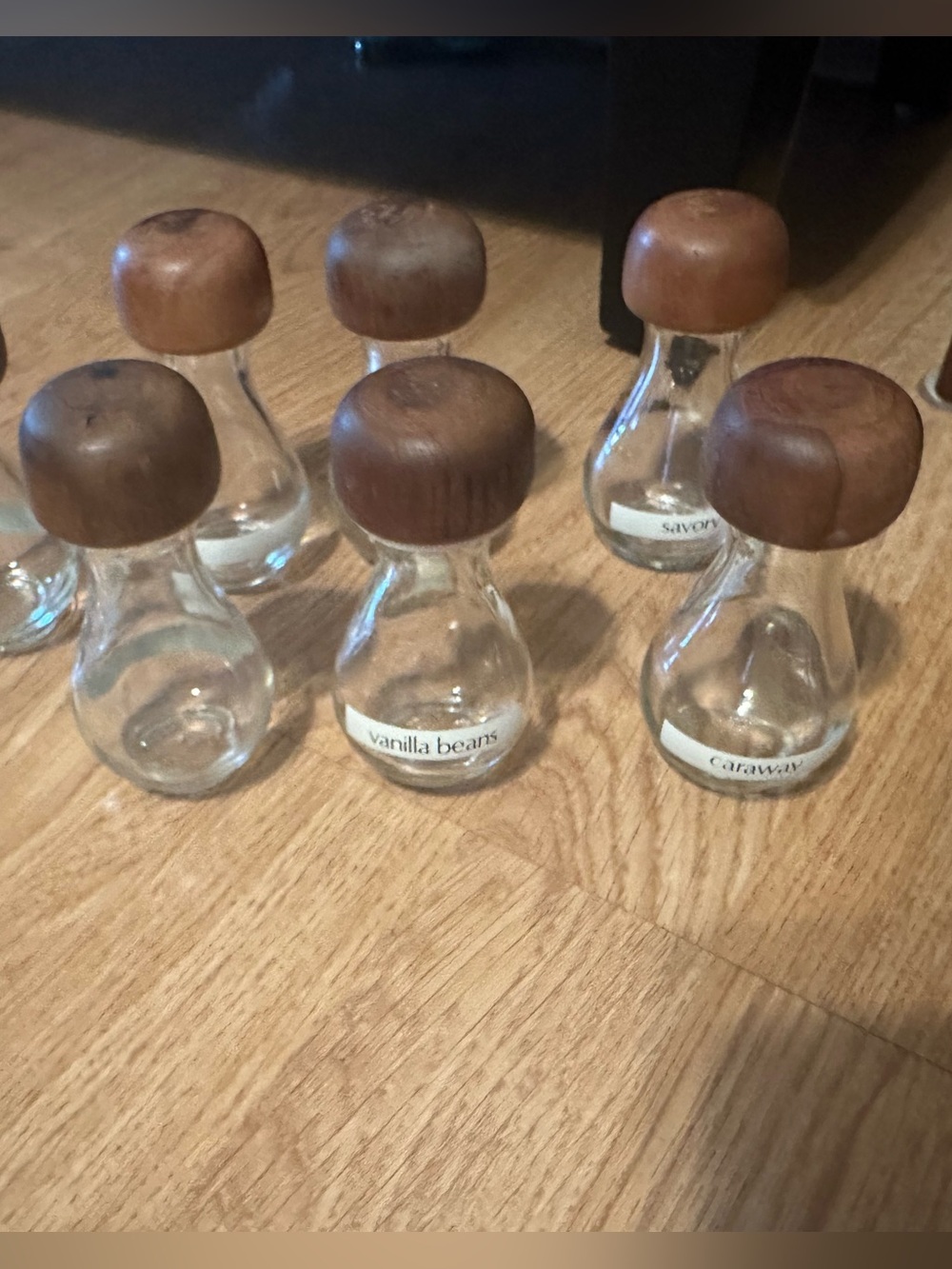 Glass Spice Jars with Wooden Lids